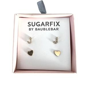 Sugarfix by Baublebar initial J earrings with gold tone heart studs NET